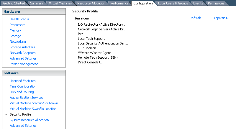 Configuration -> Security Profile